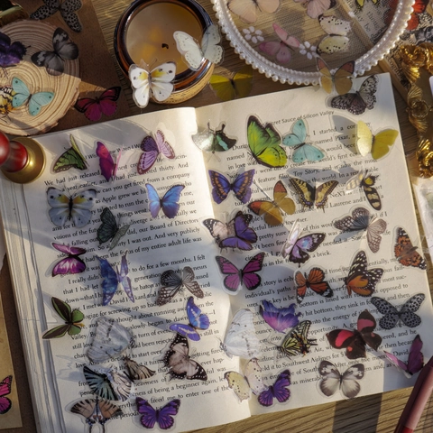Adesivi Giardino Delle Farfalle Impermeabile PET Trasparente Simulazione Decorativo Scrapbooking DIY Custodia Telefono Cancelleria