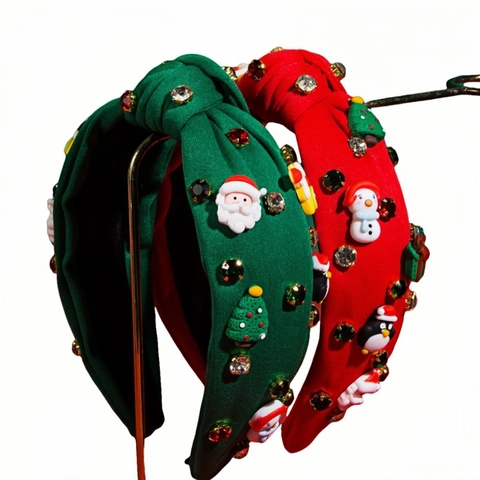 Cerchietto Di Natale Con Strass E Ornamenti 3D Babbo Natale Pupazzo Di Neve Pinguino Per Donne