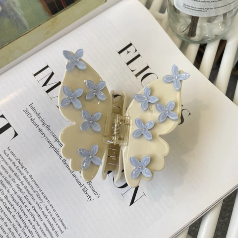 Pince À Cheveux Papillon Acétate Fleur 3D Strass Accessoires Cheveux Élégant Pour Femmes