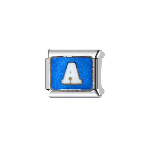 Charms Modulaires Italiens en Acier Inoxydable Alphabet pour Bracelets DIY Lettres en Émail A-Z Motif Yin Yang Télescope Accessoires de Bijoux