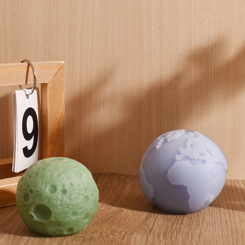 3D Earth Moon Sphere Silicone Mold For DIY Handmade Scented Candle Plaster Ornament Planet Theme Creative Soap Making