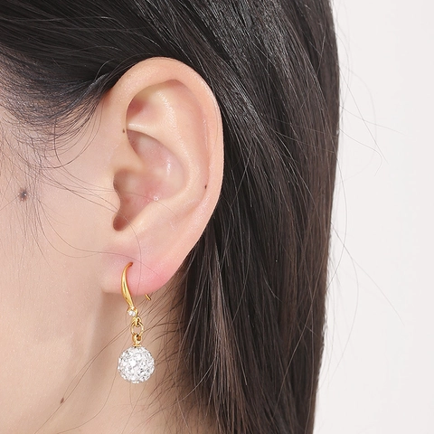 Pendientes Colgantes De Acero Inoxidable Con Perla Artificial De Imitación Diamantes De Imitación Cristal Gancho Elegante Para Mujeres