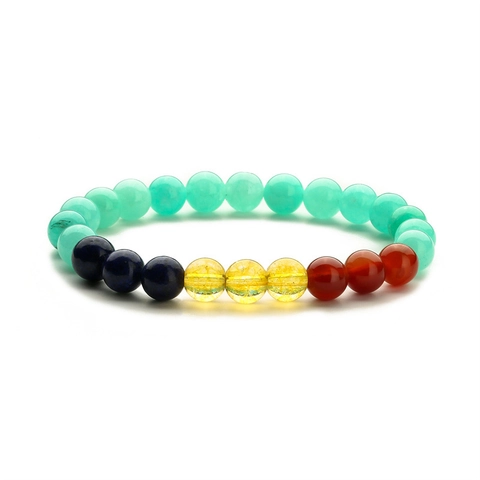 Pulsera Cuentas Ojo De Tigre Ágata Cristal Hecha Mano Elástica Piedra Joyería Para Hombres Mujeres Moda Bohemio