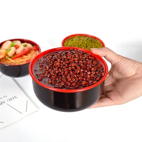 Modello Di Cibo Di Simulazione Zuppa Di Fagioli Rossi Verdi Ciotola ABS Ornamento Da Scrivania Scatola Di Immagazzinaggio Stile Moderno