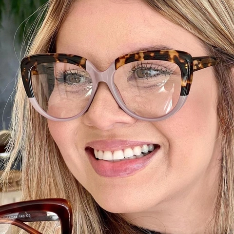 Cat Eye Brilmontuur TR90 PC Groot Anti Blauw Licht Blokkerende Bril Retro Mode Trendy Optische Brillen Unisex
