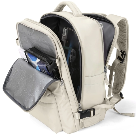 Large Capacity Multi-functional Travel Backpack Waterproof Nylon Women Students USB Charging Port Wet Dry Separation