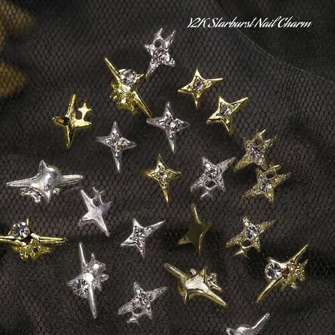 Amuletos De Arte De Uñas Estrella 3D Aleación Diamantes De Imitación Metal Decoración Manicura Accesorios Estilo Y2K