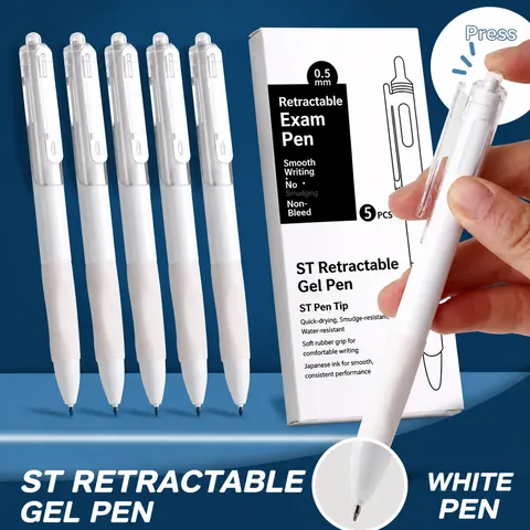 Retractable Gel Pens Fine Point Minimalist Smooth Writing Quick Dry Ink Plastic Shell Soft Rubber Grip For Office Student