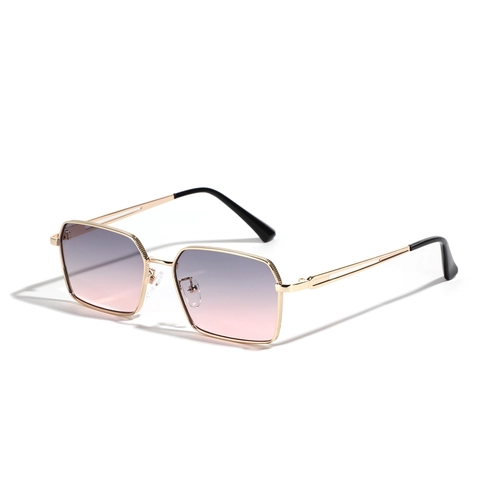 Occhiali da Sole Retrò Quadrati con Montatura in Metallo per Uomo Donna Protezione UV400 Lenti Sfumate alla Moda