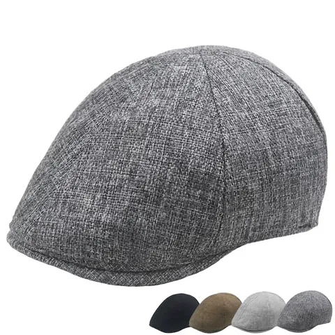 Bérets Pour Hommes Polyester Respirant Ajustable Rétro Style Britannique Chapeau Ivy Protection Solaire Extérieur