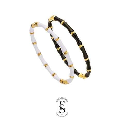 Bamboo Joint Bangle Bracelet Stainless Steel Enamel Oil Drop Fashion Vintage Style For Women Gold Silver Colors Jewelry