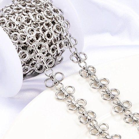 Cadena De Eslabones De Trébol De Acero Inoxidable Suministros Para Hacer Joyas DIY Para Collares Pulseras Artesanía