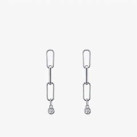 Pendientes Largos De Cadena De Moissanita Plata De Ley 925 Color D VVS1 Joyería Minimalista Brillante Para Mujer