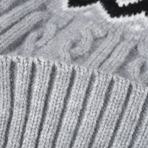 Berretto In Maglia Da Donna Con Pompon In Ecopelliccia Foderato In Pile Caldo Invernale Trecce Motivo Zigzag Moda Casual