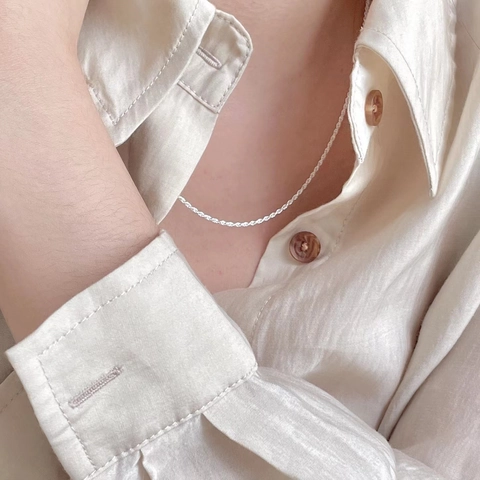 Collana A Catena In Argento Sterling 925 Gioielli Minimalisti Intrecciati Per Donna
