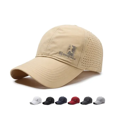Gorra De Béisbol De Poliéster De Secado Rápido Ligera Perforada Con Láser Transpirable Deporte Al Aire Libre Ajustable