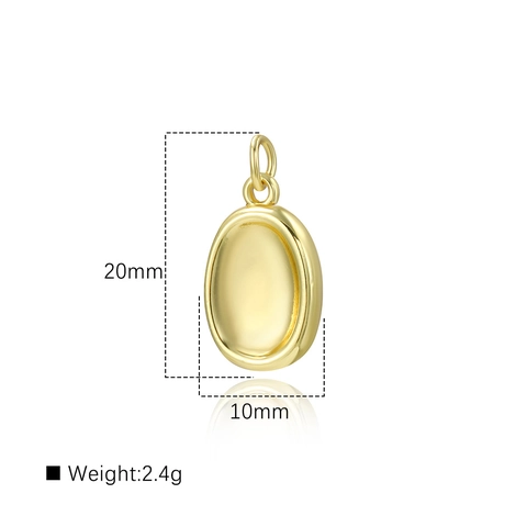 Oval Pendant Charms 18K Gold Plated Copper Geometric DIY Jewelry Making Accessories For Necklaces Bracelets Earrings