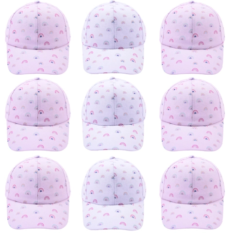 Rainbow Print Kids Baseball Cap Cotton Adjustable Outdoor Sun Protection Hat For Boys And Girls