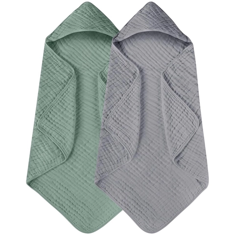 Baby Hooded Bath Towel Multi Layer Cotton Muslin Soft Absorbent Infant Cloak Swaddle Blanket Breathable Newborn Essentials