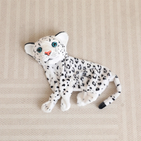 Simulation Leopard Plush Toy Shell Unstuffed Animal Skin For DIY Handcraft Soft Short Plush Fabric Realistic Snow Leopard