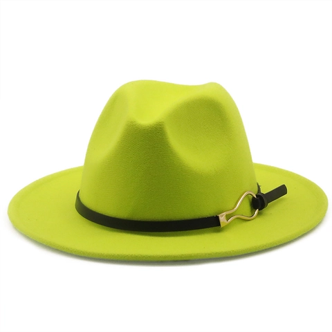 Wide Brim Fedora Hut Vintage Jazz Cap Wollfilz Mit Gürtelschnalle Mode Accessoires Für Damen Und Herren