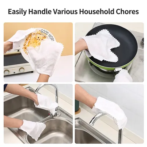 Wegwerp Schoonmaakhandschoenen Non-Woven Stof Stoffen Olie-Absorberend Droog Nat Dual Use Voor Huishoudelijke Keuken Venster