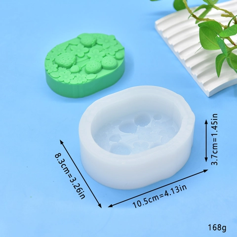 Strawberry Flower 3D Relief Oval Silicone Mold Soap Candle Making Tool Fondant Craft Handmade DIY Baking Accessory