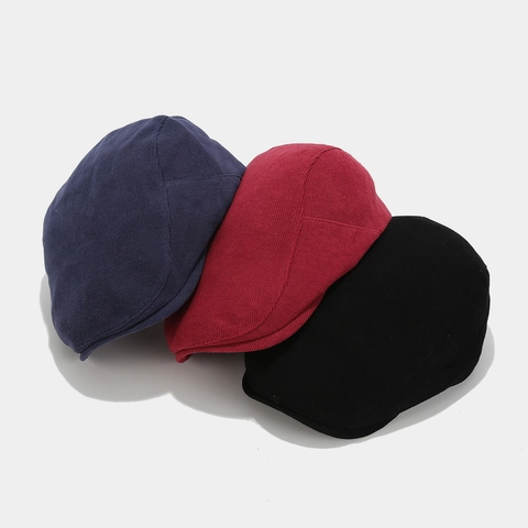 Béret Plat En Coton Tricoté Style Rétro Britannique Chapeau Ivy Pour Hommes Femmes Décontracté Hiver