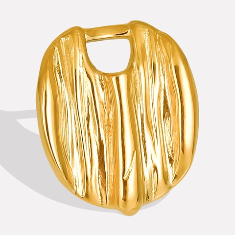 Pendente In Acciaio Inossidabile Con Texture A Righe Irregolari Per La Creazione Di Gioielli Fai-Da-Te Collana Accessorio Placcato Oro Argento