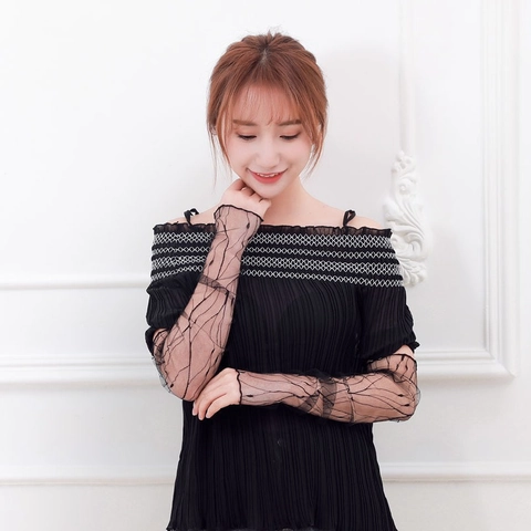 Sun Protection Arm Sleeves Sheer Mesh Long Gloves UV Protection Breathable Summer Outdoor Driving Elegant For Women
