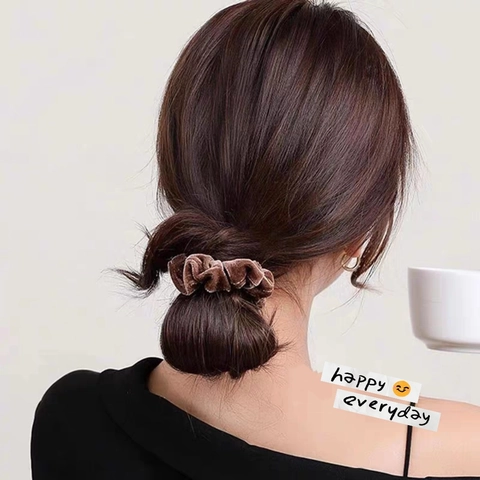 Velvet Scrunchies Hair Ties High Elasticity Soft Fabric Solid Color Ponytail Holder Hair Accessories For Women Girls