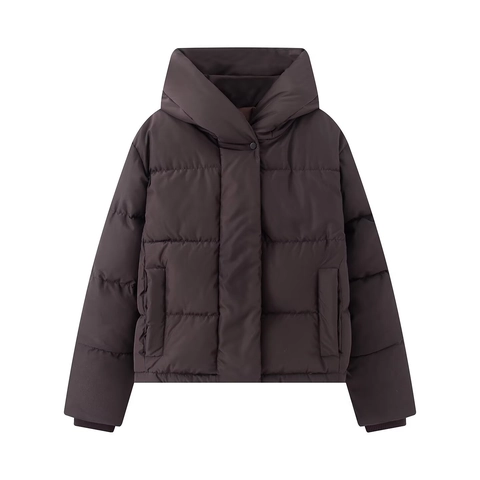 Chaqueta Acolchada Con Capucha Para Mujer Abrigo Corto Acolchado Resistente Al Viento Impermeable Ropa De Invierno Gruesa