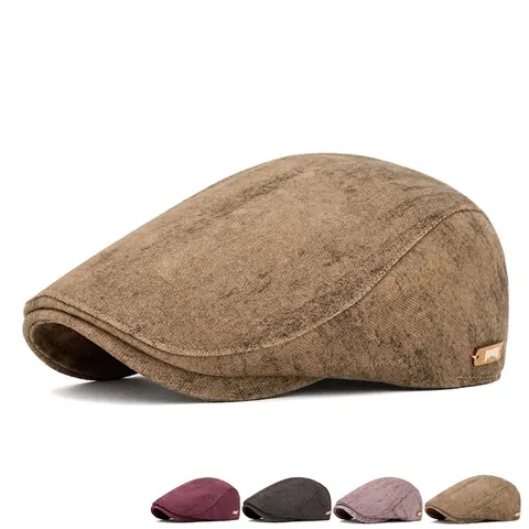 Gorra Plana Vintage Newsboy Hat Para Hombres Mujeres Mezcla Algodón Poliéster Ajustable Retro Estilo Británico Cepillado