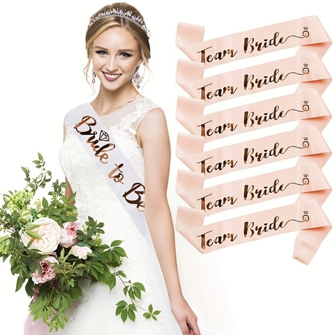 Bride To Be Team Bride Satin Sashes Bachelorette Party Decorations Wedding Bridal Shower Hen Do Celebration Accessories