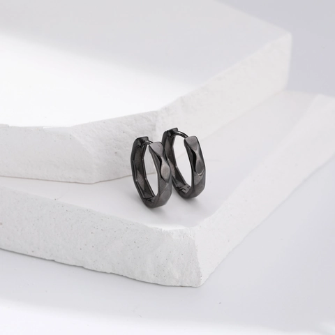 Orecchini A Cerchio Sfaccettati Geometrici Argento Sterling 925 Minimalista Esagono Ottagono Accessori Gioielli Per Donne Uomini