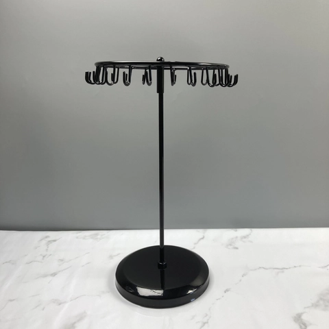 Rotating Jewelry Display Stand Metal Iron Multi Hook Necklace Earring Organizer Rack Detachable For Home Boutique