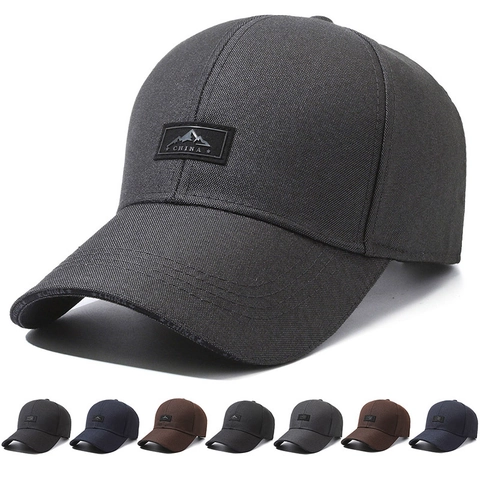 Gorra De Béisbol Hombre Protección Solar Ajustable Algodón Poliéster Visera Curva Parche Montaña Casual
