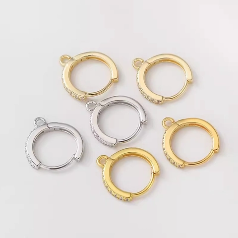 Eleganti Ganci Per Orecchini In Rame Con Zirconia Cubica Monachella Cerchi Apribili Con Occhielli Per Gioielli Fai Da Te