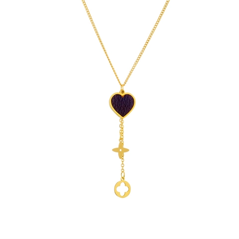 Hart Klaver Ster Hanger Ketting Titanium Staal Verguld Kwastje Box Ketting Elegante Sieraden Voor Dames