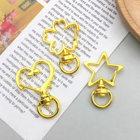 Moschettoni Girevoli In Lega Di Zinco Placcati Oro Novità Forme Luna Cuore Delfino Stella Ganci Per Portachiavi In Metallo DIY