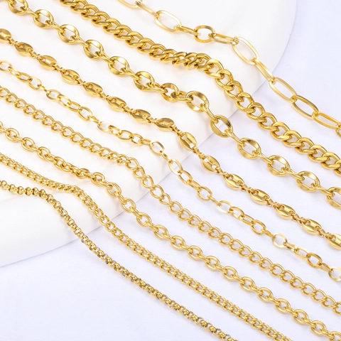 Stainless Steel Jewelry Chain For DIY Necklace Bracelet Making Findings Gold Silver Color Link Chain Accessories For Men Women