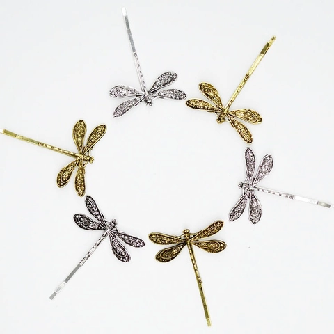 Pinzas Cabello Libélula Trébol Vintage Aleación Metal Retro Horquillas Boda Accesorios Para Mujeres