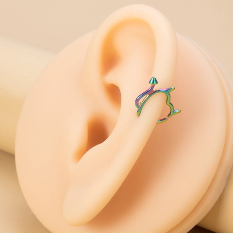 Anelli Per Il Naso In Ottone Acciaio Inossidable Cuore Luna Zircone Borchie Per Cartilagine Orecchio Gioielli Piercing