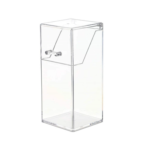 Transparent Acrylic Makeup Brush Holder Dustproof Cosmetic Organizer Storage Box With Flip Top Lid Artificial Pearls Vanity Desktop