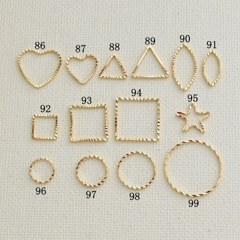 Geometric Hollow Border Pendants Gold Plated Copper Textured Jewelry Making Findings DIY Earrings Necklace Charms Shapes