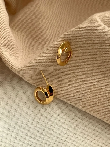 Pendientes de Botón Geométricos Retorcidos de Plata de Ley 925 para Mujer Joyería Minimalista Chapada en Oro y Plata