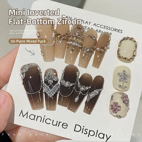 Strass In Zircone Per Nail Art Forme Miste Fondo Piatto Smussato Decorazioni Per Manicure Scintillanti Accessori Per Fai Da Te
