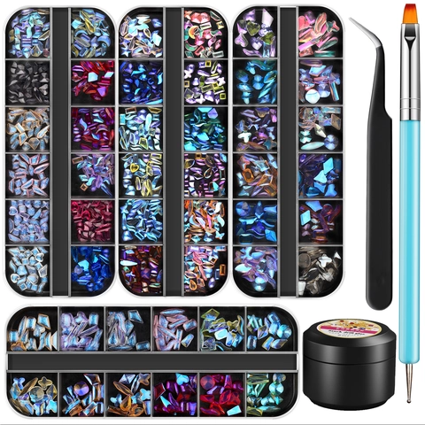 Decoración De Uñas 3D De Resina Mariposa Flor Diamantes De Imitación Perla Artificial Accesorios Mixtos Manicura DIY Belleza Colección