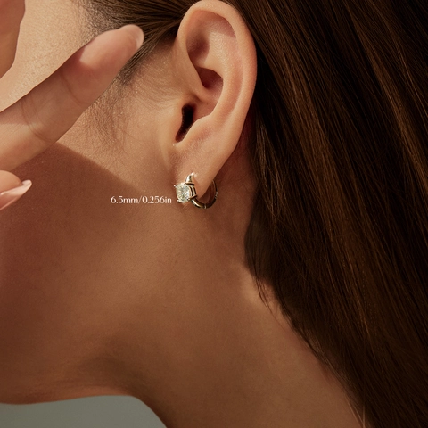 Moissanite Hoop Earrings 925 Sterling Silver VVS1 D Color Round Luxury Jewelry For Women Exquisite Fine Ear Buckles