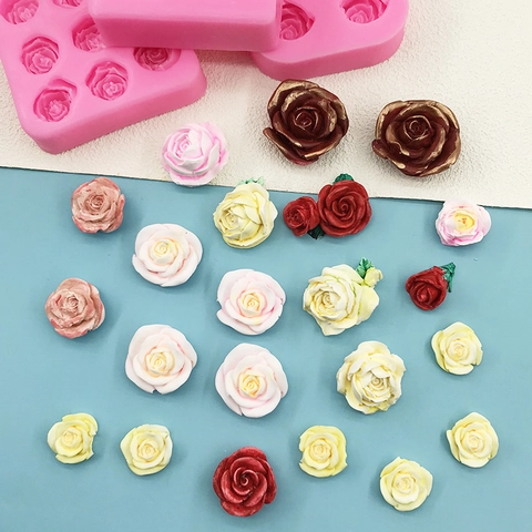 Stampo In Silicone Fiore Di Rosa Grado Alimentare Resistente Al Calore Per Decorazione Torte Cioccolato Sapone Candela